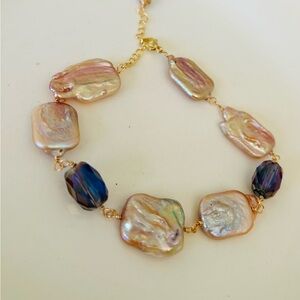 Elegant freshwater pearl crystal Bracelet